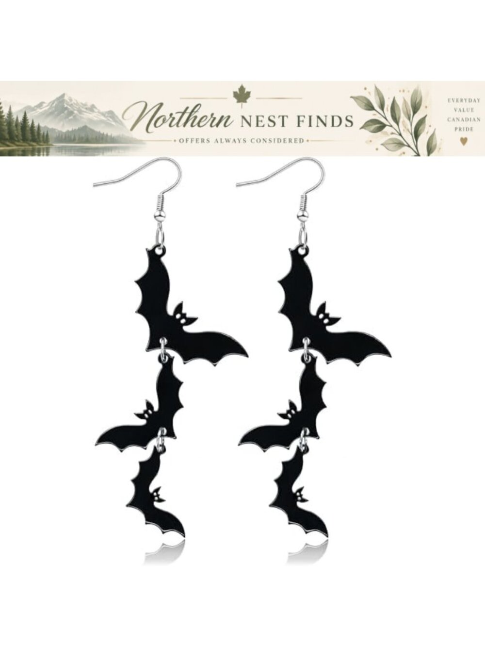 Acrylic Halloween Bat Drop Dangle Earrings for Women Costume Jewelry